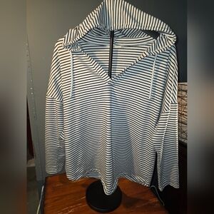 Kirundo Black and White Striped Top XL